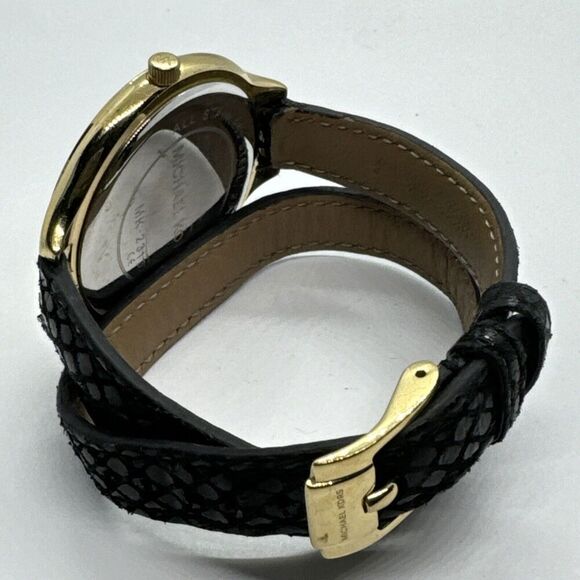 Michael Kors Runway MK2315 Women\'s Black Leather Analog Dial Quartz Watch AEA272 main image 7